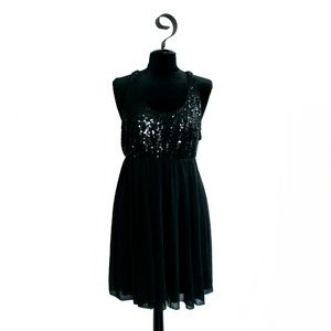 Apt 9 Black Empire Waist Sequin Dress Size L NWT